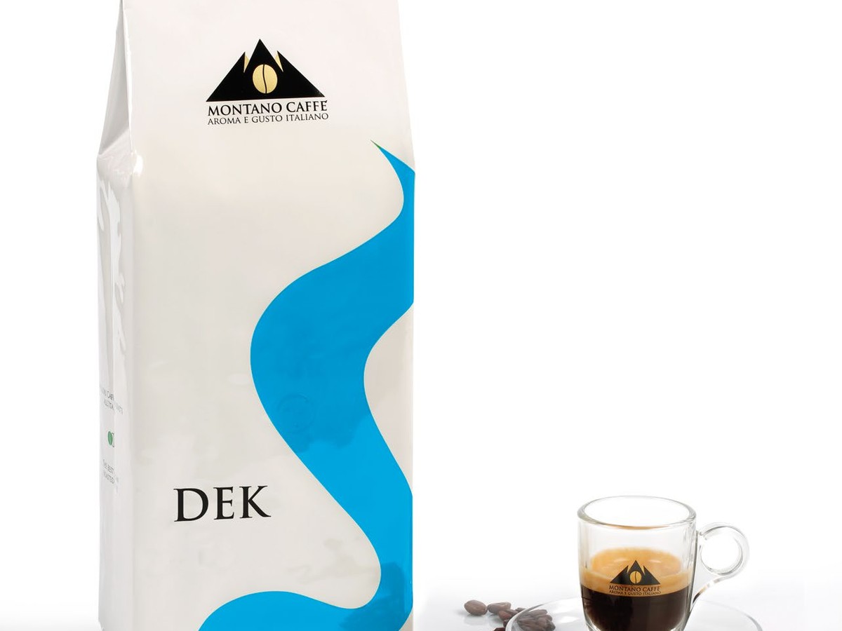 Montano Caffè Dek — decaffeinated whole-bean coffee bag